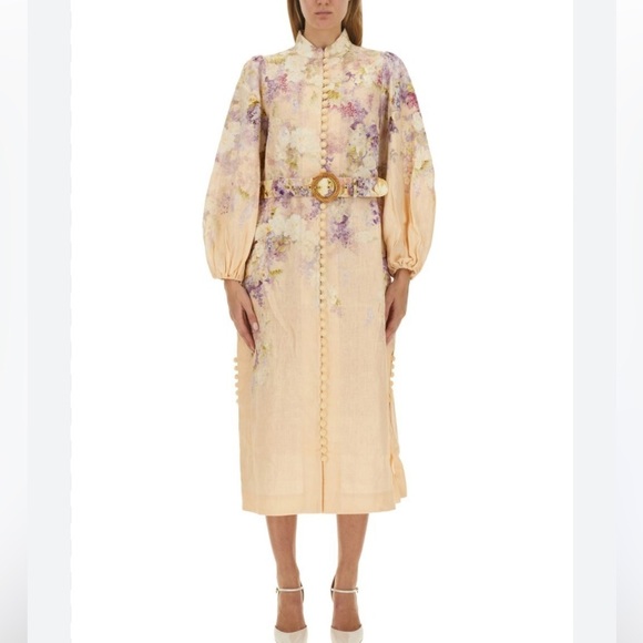 Zimmermann Pastel Floral Belted Dress size AU 2-US 8 - Picture 3 of 15